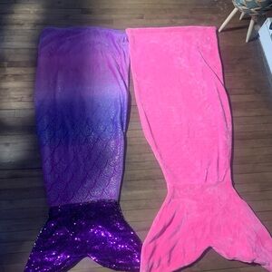 Purple and Pink Mermaid Tail Blankets